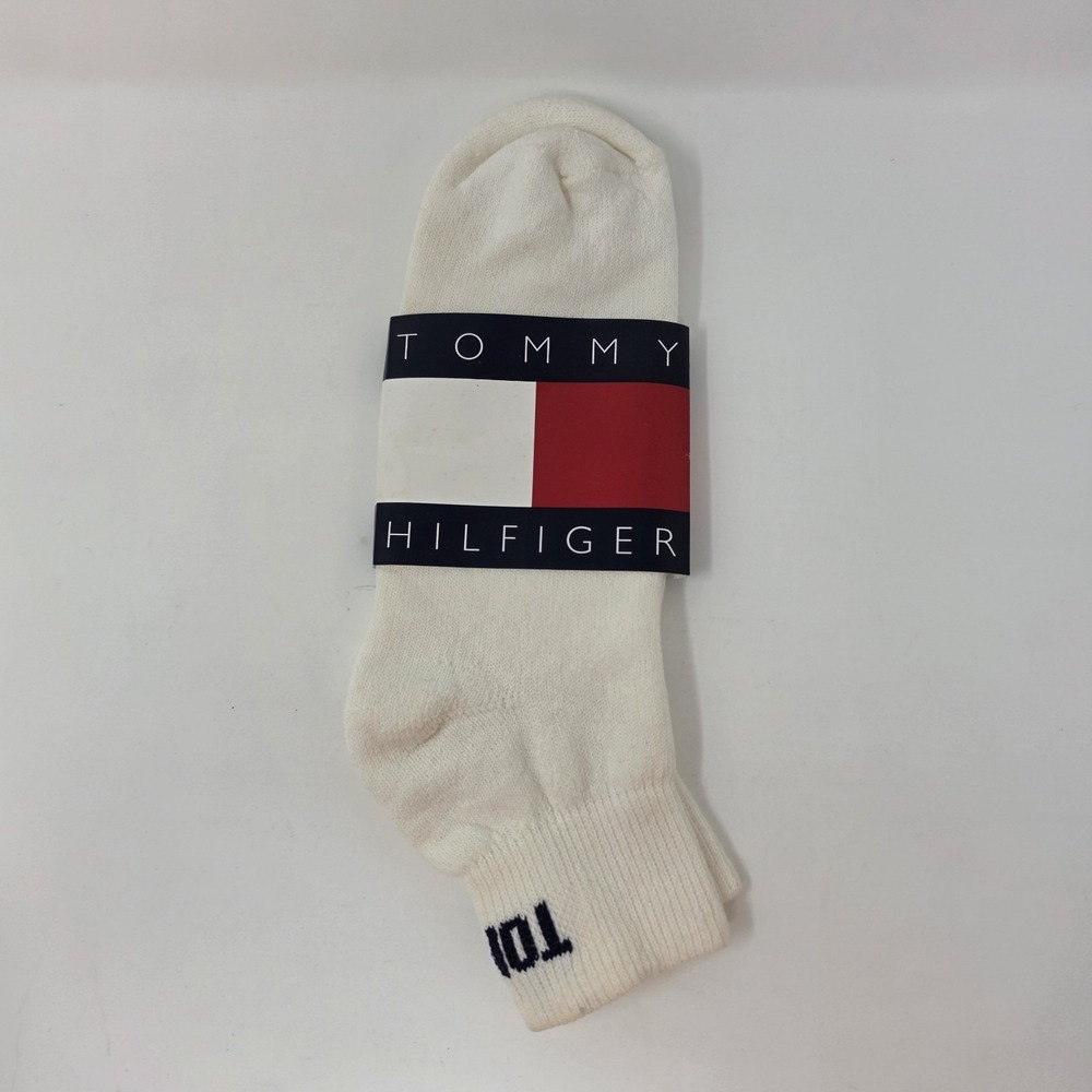 NWT Vintage 90's Tommy Hilfiger Men's White Ankle Athletic Socks Made In USA